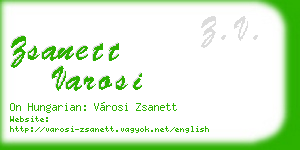zsanett varosi business card